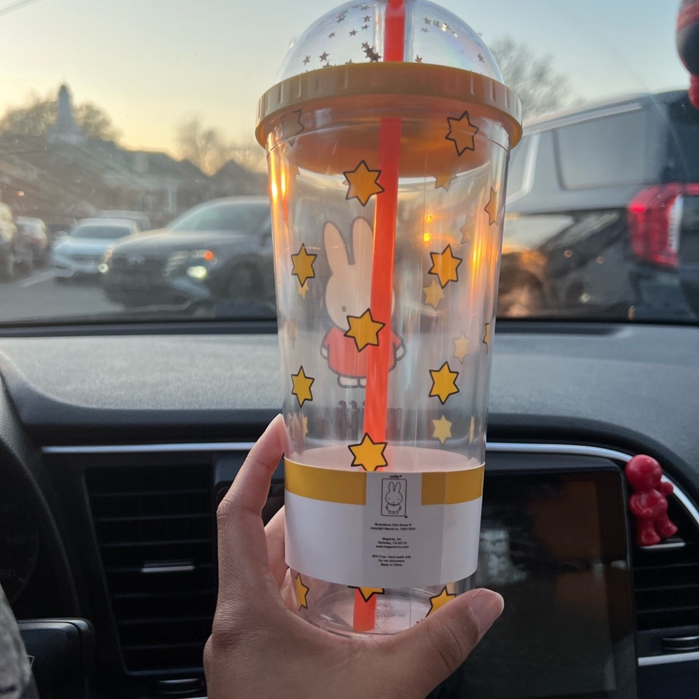 Miffy Tumbler with Star Design and straw!!